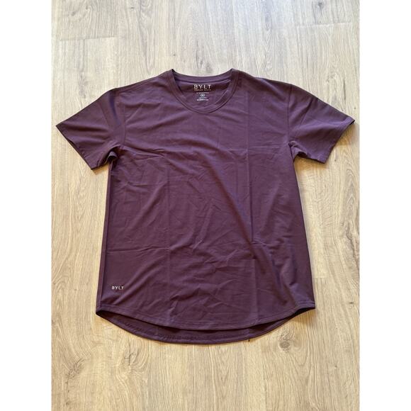 BYLT Premium Basics Signature Drop-Cut V Neck Short Sleeve Shirt Maroon Size XL - Picture 1 of 8